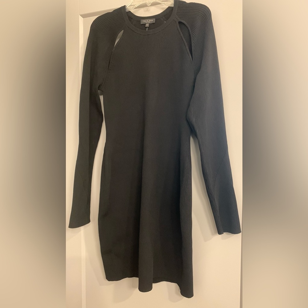Rag & Bone Black Ribbed Asher Mini Dress size Large NWOT - Picture 6 of 16
